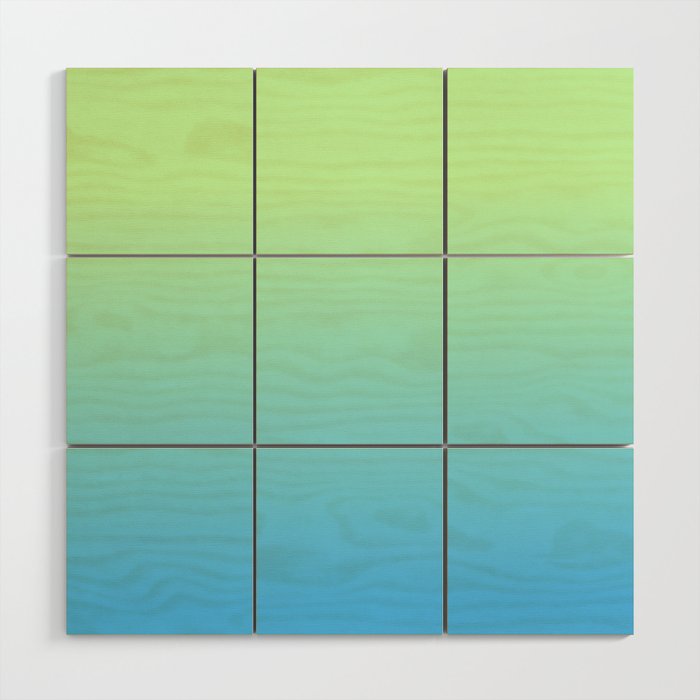 OMBRE BLUE & LIME PASTEL COLOR  Wood Wall Art