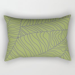 TROPICAL LEAVES - green , gray Rectangular Pillow