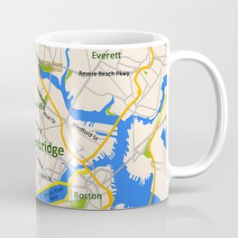 Map of Cambridge, MA, USA Coffee Mug