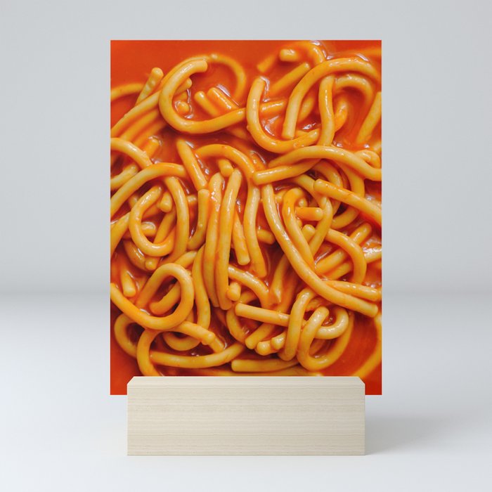 Spaghetti Pasta Noodles In Red Tomato Sauce Photograph Pattern Mini Art Print