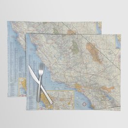 Highway Map of California - Vintage Illustrated Map-road map Placemat
