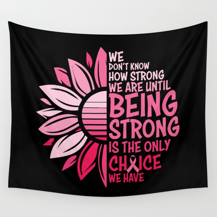 Breast Cancer Awareness Sunflower Wall Tapestry