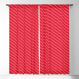 [ Thumbnail: Red & Crimson Colored Stripes Pattern Blackout Curtain ]