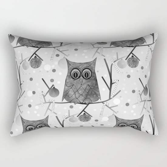 Black And White Owls Rectangular Pillow