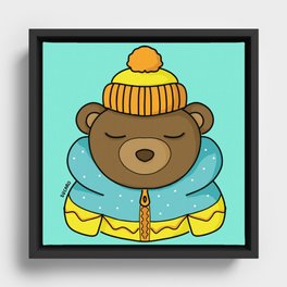 Winter bear Framed Canvas