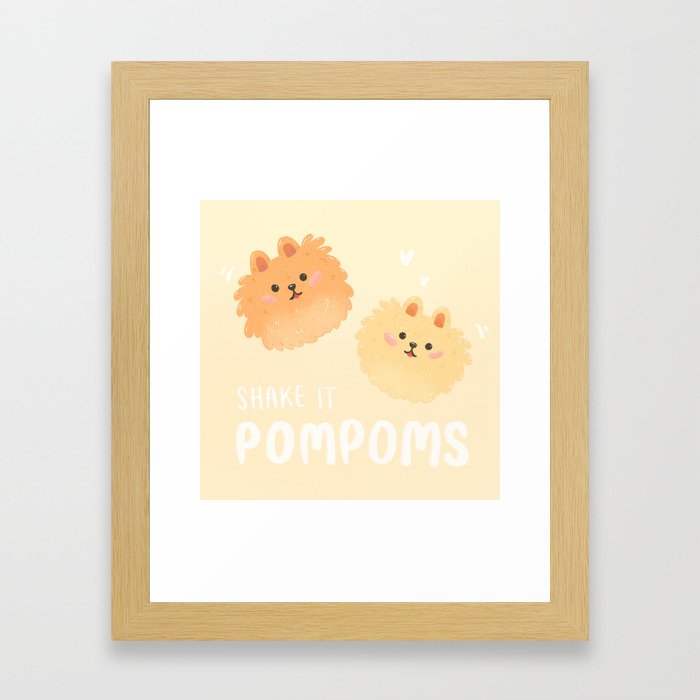 Pomeranian pom poms Framed Art Print