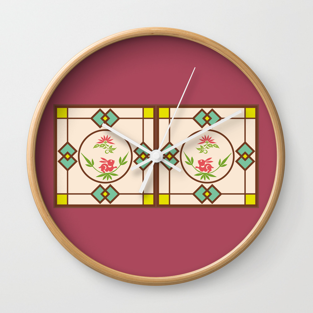 Chinese Antique Window Frame Wall Clock By Colorlabo Society6