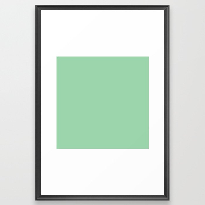 PASTEL VERDE COLOR. Soft Green Solid Color  Framed Art Print