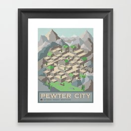 Pewter City Poster Framed Art Print