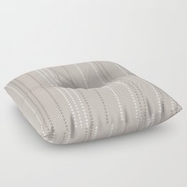 Ethnic Spotted Stripes in Beige Stone  Floor Pillow