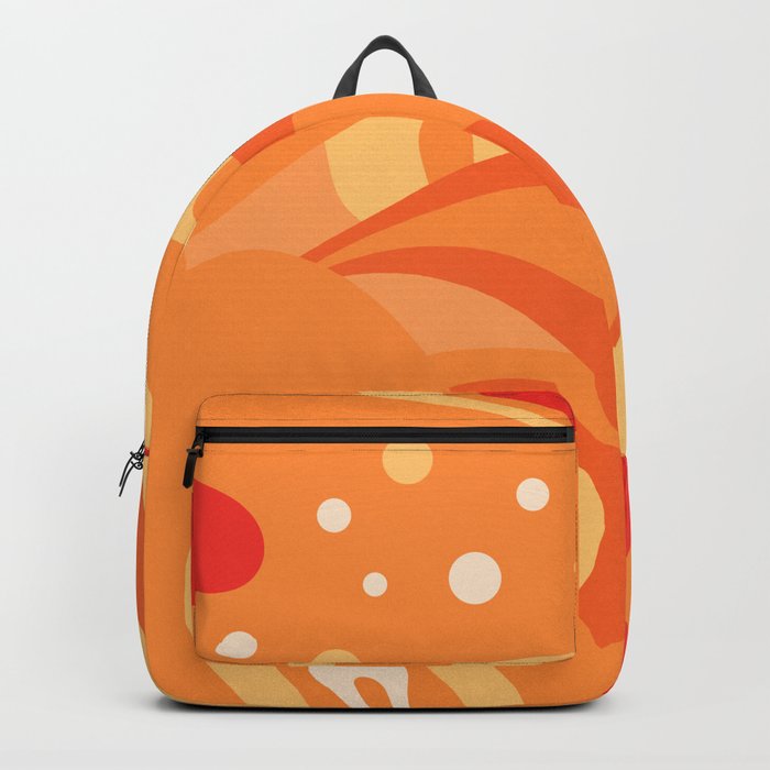 So Trippy Retro Psychedelic Abstract Pattern 2 in Orange Tangerine Tones Backpack