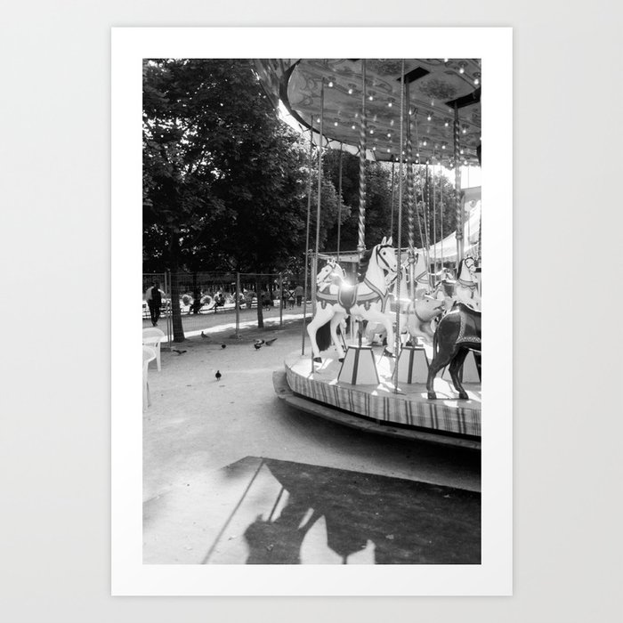 Carousel in the Jardin des Tuileries in Paris, France - 35 mm Film Photograph Art Print