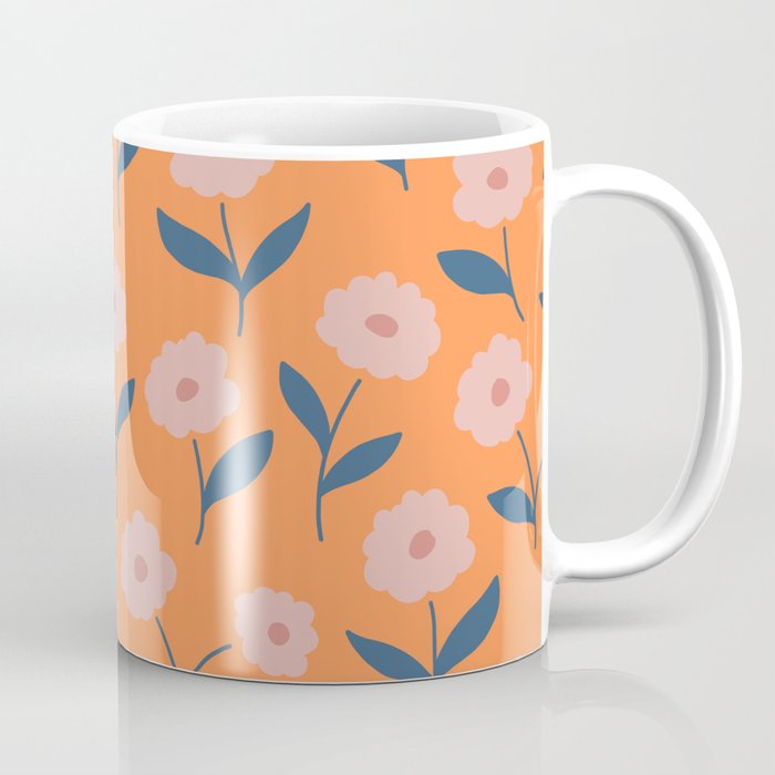 Flower in Orange Coffee Mug
