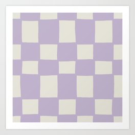 Tipsy checker in lilac dust Art Print