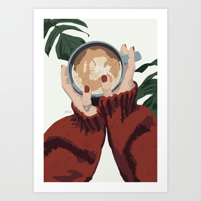 Coffee and Plants Art Print