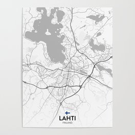 Lahti, Finland - Light City Map Poster