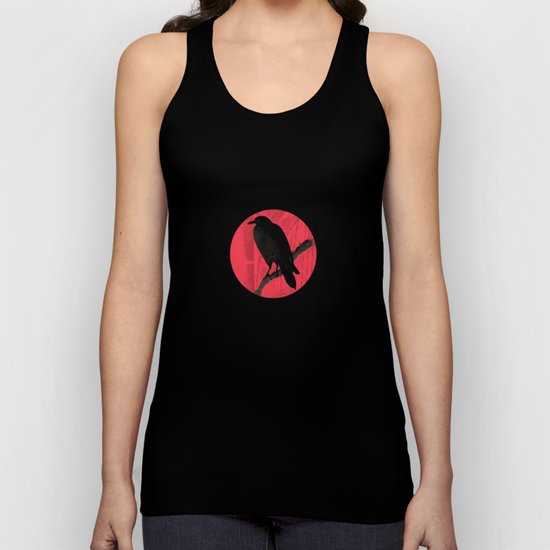 Raven in red Unisex Tank Top