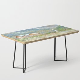 mountain cabin impressionism painted realistic scene Coffee Table