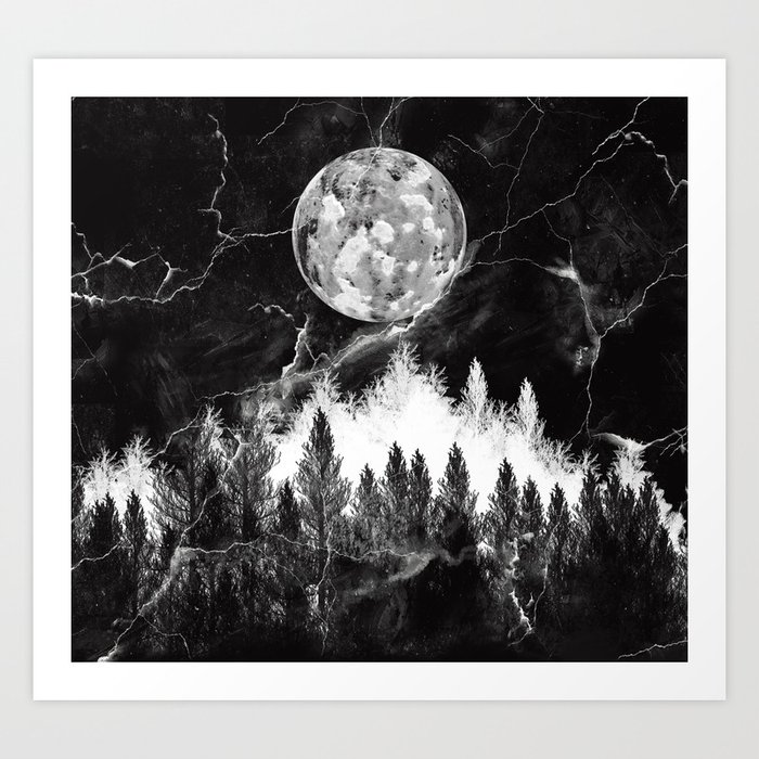 Marble Black And White Landscape Art Print By Bekimart Society6