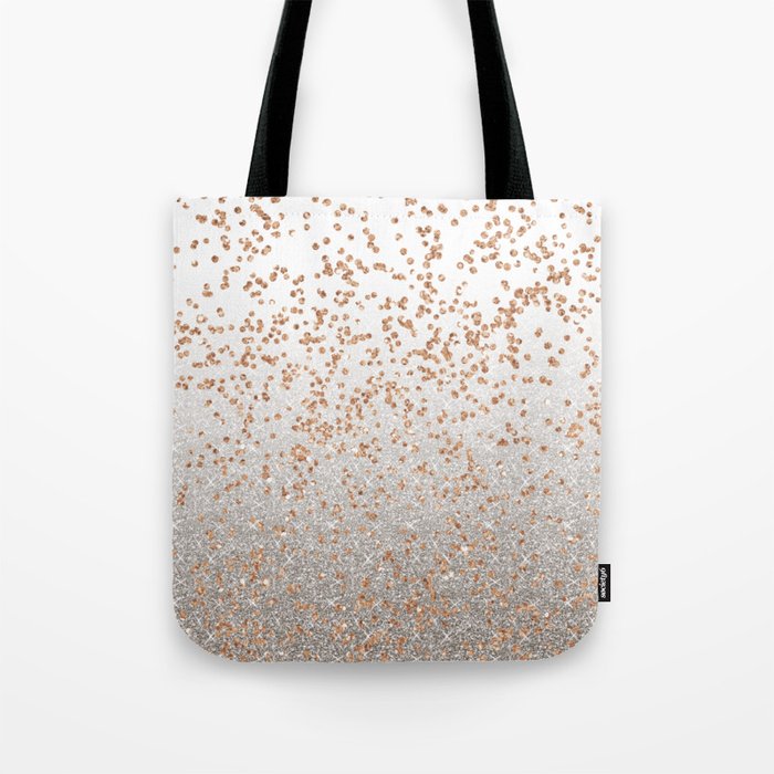 Glitter sparkle mix rose gold silver Tote Bag by Peggie Prints