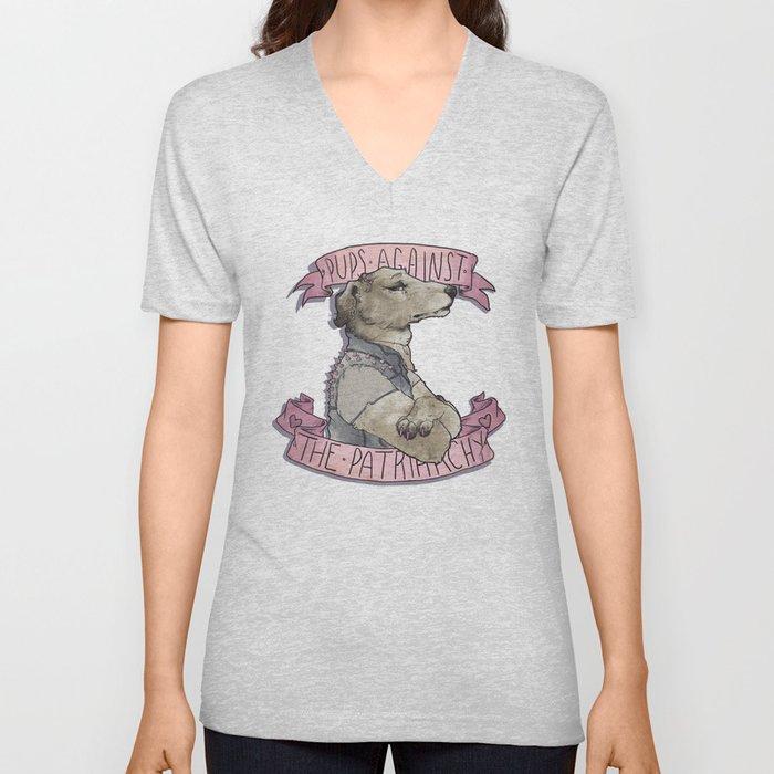 Pups against the Patriarchy  V Neck T Shirt