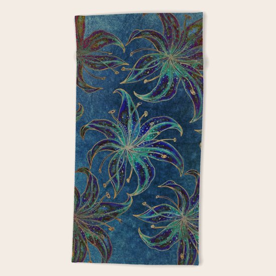 Blue Lily Beach Towel