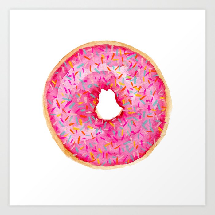 Pink Doughnut Art Print