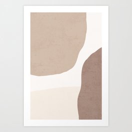Organic Shapes Neutrals 1 Art Print