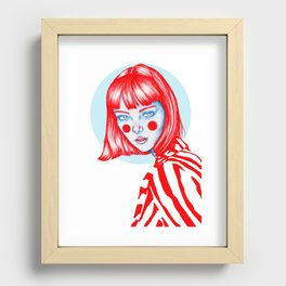 Blue-red girl Recessed Framed Print