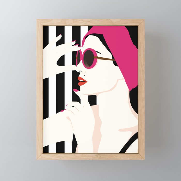 Pink Sunglasses Framed Mini Art Print