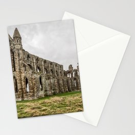 Great Britain Photography - Whitby Abbey Under The Gray Cloudy Sky Stationery Card
