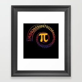 Spiral Rainbow Math Geek Mathematician Pi Day Framed Art Print