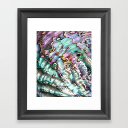 Glowing Cotton Candy Pink & Green Abalone Mother of Pearl Framed Art Print
