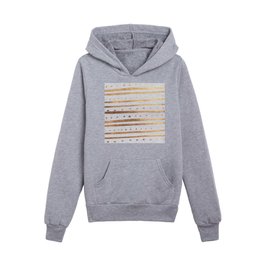 Watercolor lines and dots - copper and white Kids Pullover Hoodies