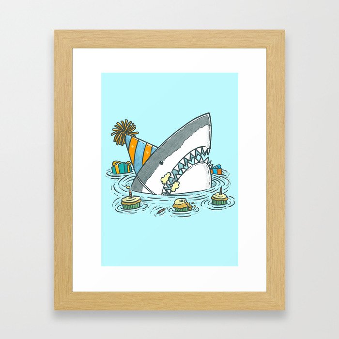 Birthday Shark II Framed Art Print