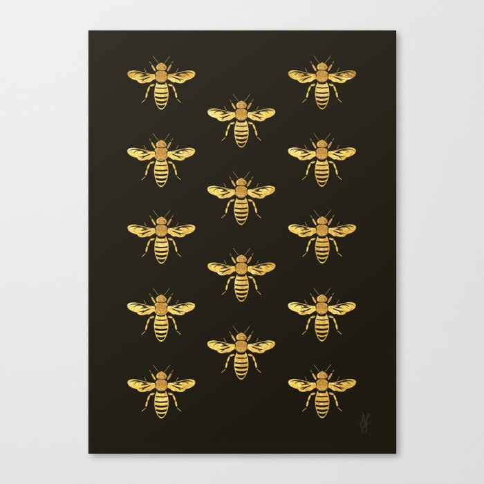 Golden Bees Canvas Print