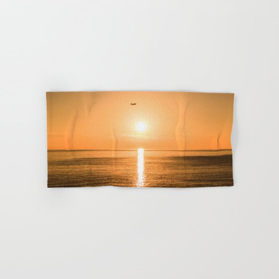 Flight Over The Sea At Sunset Hand & Bath Towel