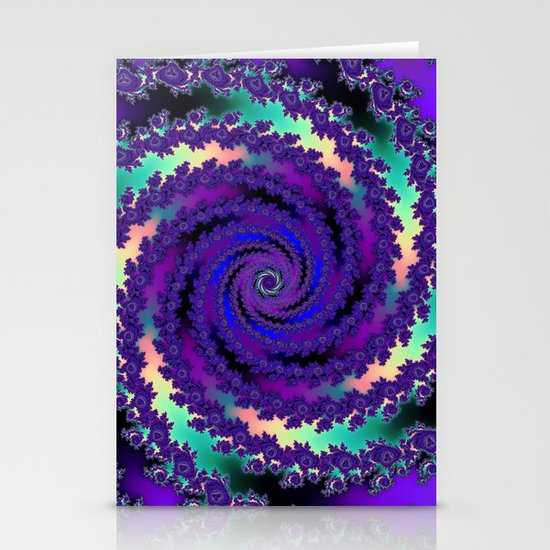 Purple Hurricane Fractal Stationery Cards