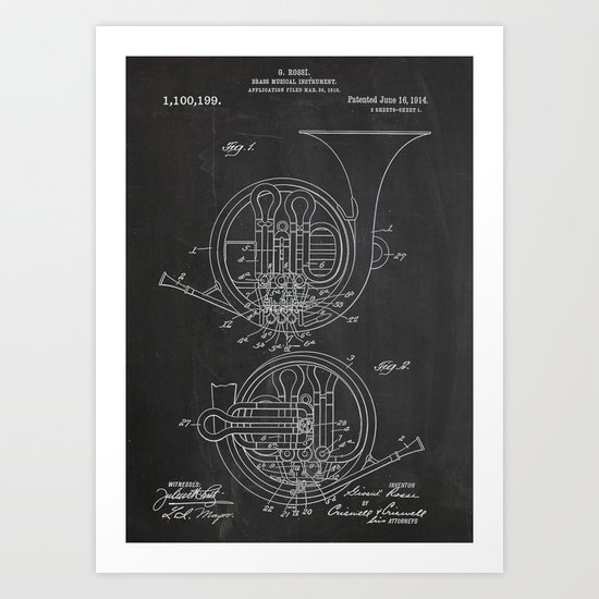 Brass Musical Instrument Patent Art Print