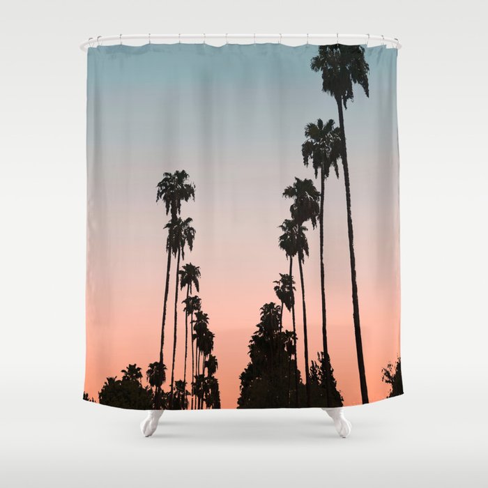 California Sunset Palm Tree Silhouette Street View Orange And