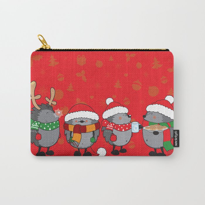 Christmas hedgehogs Carry-All Pouch