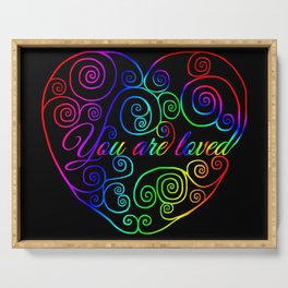 Rainbow You are Loved Heart Serving Tray