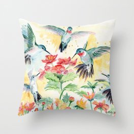 Hummingbird Party Throw Pillow
