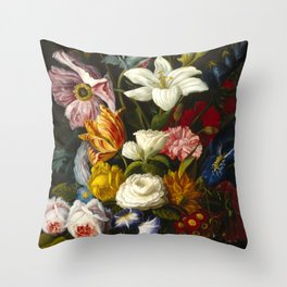 Victorian Bouquet by Severin Roesen Throw Pillow