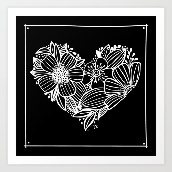 Floral Heart (square) Art Print