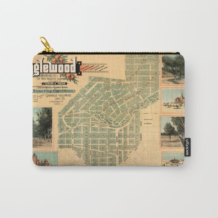 Map Of Inglewood 1885 Carry-All Pouch