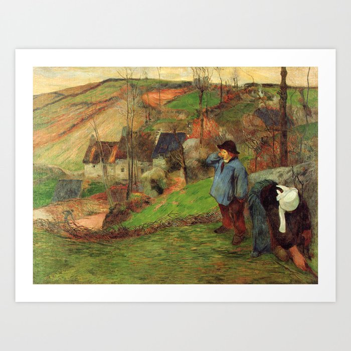 Paul Gauguin - Landscape of Brittany "L'Hiver à Pont-Aven" (1886) Art Print