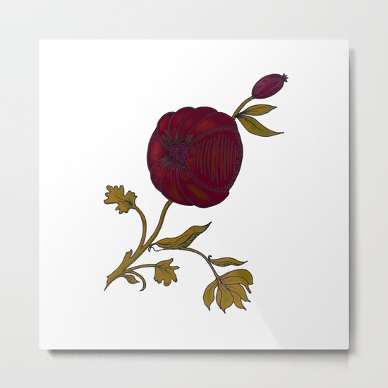 simple decorative pomegranate Metal Print