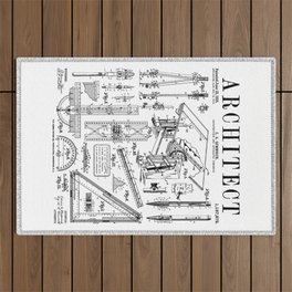 Architect Architecture Student Tools Vintage Patent Print Outdoor Rug