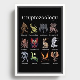 Cryptozoology Cryptid Creatures Framed Canvas